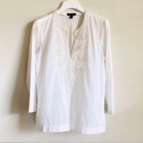 J. Crew Tops - J Crew Boho White Blouse Size 2